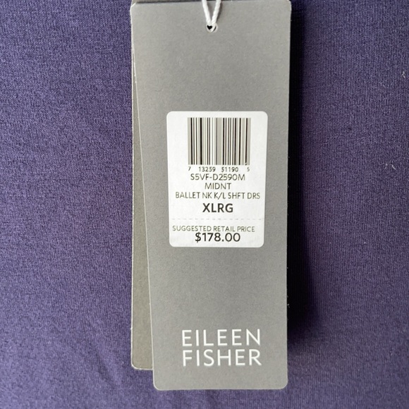 NWT ❤️Eileen Fisher❤️ Ballet sleeveless shift dress - navy size XL - Picture 6 of 14